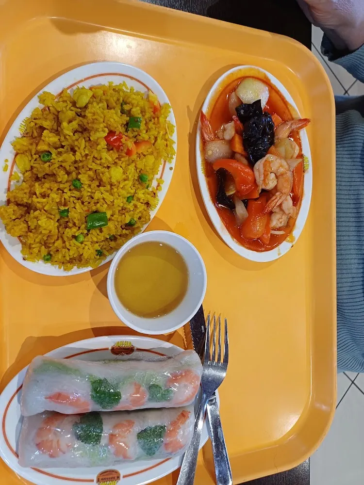 Crevettes Aigres Douces Et Riz Indien